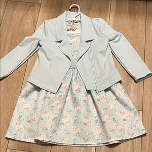 NWOT Light Blue Kids Jacket and Dress Set